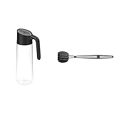 WMF Nuro Wasserkaraffe 1,0l, mit Griff, Höhe 29,7 cm, Glas-Karaffe, CloseUp-Verschluss, schwarz & Basic Flaschenbürste lang 41 cm, Reinigungsbürste mit 6 weichen Reinigungsschw