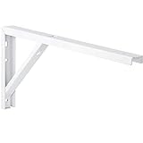 Gedotec Regal-Konsole Metall weiß Regalträger Tischverlängerung Metall Regalwinkel für die Tisch & Wand-Montage | Stahl weiß beschichtet | 400 x 30 x 180 mm | 1 Stück - Wandwinkel für Wand-Reg