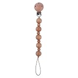 K-MANYU Neugeborenen Schnuller Clip Kette BPA-frei Buche Holzperlen DIY Schnuller Schnuller Halter Baby Kinderkrankheiten Kauspielzeug