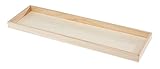 Rayher 62689000 Holz-Tablett zum Dekorieren, 45 x 13,5 cm, Randhöhe 2,3 cm, Bodenstärke ca. 2 - 3 mm, Holzschale rechteckig