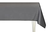 Tischdecke, schmutzabweisend, oval, grau, neutral, bügelfrei, 120 x 300 cm, handgefertigt, 100 % Polyester, elegante und praktische Tischdecke, Gartentischdeck