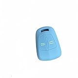 QWEYLGM Silikon Autoschlüssel Hülle Auto Remote Key Fob Shell Skin Holder Protector, passend für Opel Vauxhall Corsa Agila Meriva Zafira Astra H,Hellb
