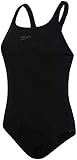 Speedo Damen Essential Endurance + Kickback Badeanzug, Schwarz, 38 (DE 42)