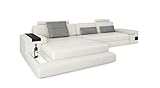 Bullhoff by Giovanni Capellini Ledersofa Wohnlandschaft Leder modern Ecksofa Sofa Couch Ledercouch Eckcouch L-Form mit LED-Licht Beleuchtung Designsofa Hamburg III