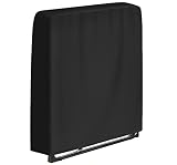 SIRUITON Klappbar Relax Liegestuhl Abdeckung 420D Schwerlast Oxford Wasserdicht Winddicht Schutzhülle für Gartenliege Sonnenliege Relaxliegen UV-Beständiges Schwarz 96x84CM