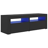 vidaXL TV Schrank mit LED-Leuchten Lowboard Fernsehschrank Fernsehtisch Sideboard HiFi-Schrank TV Möbel Tisch Board Grau 120x35x40