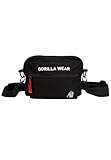Gorilla Wear Brighton Crossbody Bag - schwarz - Tasche zum Sport Wandern Arbeit Schule Einkaufen Erwachsene Outdoor Baumwolle mit Logo praktisch zum umhängen reissverschluss, Einheitsgröß