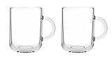 Topkapi 55753 Eda - Glasbecher mit Henkel, 330 ml, Kaffee Teeglas Cappuccino Hot Chocolate (2 Stück)