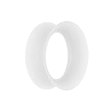 Treuheld® | 8mm Ohr Flesh Tunnel aus Silikon in Weiß | dünn | nickelfrei, hautfreundlich und antiallergen | weich, Soft und anschmieg