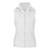 FDAS Damen Herbst und Winter Mode Weste Jacke Baumwolle Weste Einfarbig Winterwarmer Pullover mit Kapuze Damenwesten Ärmellos Elegant Anzug Damen Mantel Winter Lang F
