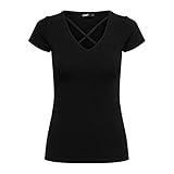 ONLY Damen Onllive Love New S/S Top Jrs T Shirt, Schwarz, XL EU