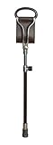 Sitzstock ASCOT,Sitzfläche aus braunem Leder, Griffe aus Metall mit Leder überzogen, Stock aus Leichtmetall, höhenverstellbar,Stocklänge 66-91 cm, Sitzhöhe 50-75 cm, inklusive stabilem Gummip
