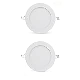CosHall 2Pcs 6W LED Panel Einbaustrahler, 6000K Kaltesweiß Ultra Dünn Led Spots Einbauleuchten, Badezimmer Einbauleuchten, Deckenspots LED Flur Büro Küche Küche Esszimmer, Energieklasse A++