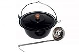 troph-e-shop Set Gulaschkessel Gulaschtopf Emaille 30 Liter + Deckel Gratis Schöpflö