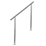 EINFEBEN Geländer Edelstahl Handlauf Treppengeländer 80 cm mit 0 Querstreben, für Treppenhaus innen, Balkon, Hauseingang