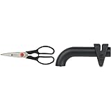 ZWILLING Vielzweckschere, Universalschere, Länge: 21 cm, Rostfreier Spezialstahl/Kunststoff, Twin L & 32591-000 Twinsharp Messerschärfer, schw