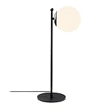 Gozos Tischlampe ALMAGRO SCHWARZ Tischlampe Glaskugel | Metall Design Beleuchtung Leuchte Lampe | Modern und Edel designt für Wohnzimmer, Schlafzimmer und Schreib