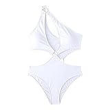 Yumimi Badeanzug Damen mit Push Up Bikini High Waist Shaping Damen Bandeau Bikini Top Einfarbig Einteiliger Bademode Teenager Mädchen Sommer Bik