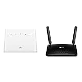 Huawei B311 4G LTE Router 2 (Cat.4, 4G LTE bis zu 150 Mbit/s(Download), 50 Mbit/s(Upload)) Weiß & TP-Link TL-MR6400 WLAN Cat4 + N300 Mbps 4G LTE Router, schw
