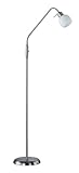 Trio Leuchten LED-Stehleuchte in Nickel inklusiv 1x E14, 4 Watt LED, zwei Flexgelenke, Höhe maximal 150 cm, Glas opal matt weiß 424810107