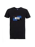 Inter New Logo T-Shirt Unisex - Erwachsene, Unisex, T-Shirt, IMTS002, Schwarz, Taglia unica-L