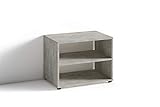 byLIVING TV Stand VICTORIA / kleines Regal grau / Beistelltisch 60 cm breit / Wohnzimmertisch / Schrank / TV Bank / TV Tisch / Beton-Optik / 60 x 45 x 39 cm (BxHxT)