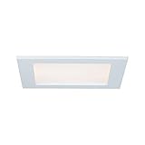 Paulmann 92068 Einbaupanel LED eckig Deckenleuchte 12W Licht 2700K Warmweiß LED Panel Weiß IP44 spritzwassergeschützt inklusive L