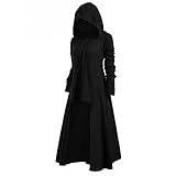 Umhang Kleid mit Kapuze Vintage Wasserfall Samtumhang Cape Vampir Kostüm Damen Cosplay Viktorianischen Umhang Prop für Karneval Masquerade Mittelalter Bekleidung Kanerval Faschingskostüme D