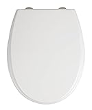 WENKO WC-Sitz Furlo - Antibakterieller Toiletten-Sitz mit Absenkautomatik, rostfreie Fix-Clip Hygiene Edelstahlbefestigung, Duroplast, 35 x 43.5 cm, Weiß