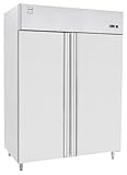 METRO Professional Gefrierschrank GFR1400, selbstschließende Tür, Edelstahl, LED-Beleuchtung, automatisches Abtauen, Regale geeignet für GN 2/1 und GN 1/1, 131,4 x 80,5 x 206,5 cm, 940 L, silb
