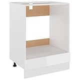 vidaXL Herdumbauschrank Küchenschrank Ofenschrank Backofenschrank Herdschrank Küchenzeile Küchenmöbel Backofen Hochglanz-Weiß 60x46x81,5cm Spanp