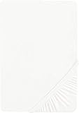 biberna 0077866 Spannbetttuch Jersey-Elastic (Matratzenhöhe max. 25 cm) 1x 140x200 cm  160x220 cm weiß