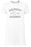 Aglionby Academy High School Damen T-Shirt Kleid Lang Weißer Rundhals Leichtes Lässiges Kurzarm Women's White Crew Neck Casual Short S