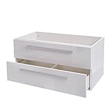 Mendler Waschbeckenunterschrank HWC-C11, Waschtischunterschrank Badezimmer Badschrank, Hochglanz Soft-Close - weiß, 46x90