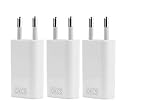 OKCS 5W 3X Slim USB Netzteil Netzstecker Adapter 5V / 1A für Smartphones/Tablets/eBook Reader/iPhone/Galaxy / P10 P20 / Xperia/etc. in Weiß