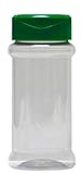 20 leere PET-Gewürzdose 100 ml mit UV-Schutz inkl. grüner Streuverschluss Dual Flap Flapp