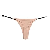 LDCDEY Slips Damen Tanga und Stringtanga, dünn, mit Riemen, niedrig geschnitten, Baumwolle, Bikini-Unterwäsche, S-XL, Höschen (Farbe: D, Größe: Lcode)