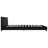 Bettgestell mit LED, Gestell mit Lattenrost, für Erwachsene, Lattenrahmen, für Schlafzimmer, 208 x 184 x 65