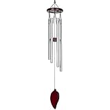 tarumedo Windspiele im Freien, 24 Zoll Memorial Windspiele mit Haken, Wind Chimes Klangspiel 6 Rohre, Windspiel Garden Chimes Metall Geschenk für Gartenterrasse Hinterhof Home D