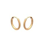 Damen Ohrringe 585 14k Gold Gelbgold Creolen Hoops 12x12