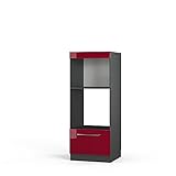 Vicco Mikrowellenschrank 60 cm Küchenschrank Backofen Küchenzeile Fame-Line (Bordeaux Hochglanz)