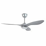 Deckenventilatoren mit Beleuchtung 122cm Silber LED Decken Ventilator FERNBEDIENUNG Lampe Fan Leuchte TIMER Lüfter 56W Deck