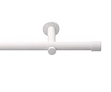 HUGG (20.1L Vorhangstange Cap.2 Ø 20mm, Wandmontage, 1-Lauf, weiß, Länge 120