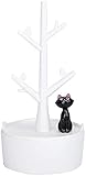 Cartoon Kratzbaum Schmuck Aufbewahrungsständer, Ohrringe Halskette Halter Rack Organizer für Display (weiß) Dauerhaft Nützlich und praktisch Nettes Design Praktisches Design und langlebig