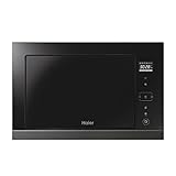 Haier Series 4 HOR38G5FT, integrierte Mikrowelle mit Grill, 28 Liter, digitales Touchscreen, 6 Funktionen, 8 Automenus, 1450 W, Schw