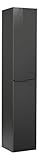 FACKELMANN Hochschrank Luna/hochwertiger Badschrank mit Soft-Close/Maße (B x H x T): ca. 30 x 162 x 32 cm/Schrank fürs Bad mit 2 Türen/Türanschlag frei wählbar/Korpus & Front: Schw