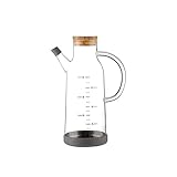 JIYANANDPyh ölsprüher Glaskocherölspender-Flasche, dichtsicherer Gewürzbehälter mit Holzdeckel und Tropfspitze für Küche Kochgröße: 225 * 90