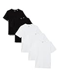 JACK & JONES Herren JJEORGANIC Basic Tee SS O-Neck 5PK MP T-Shirt, White/Pack:3White 2Black, XXL