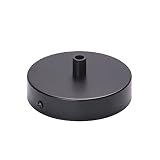 Baldachin Abdeckung (Ø 100 mm), Höhe 24 mm, Deckenbaldachin für Hängeleuchte, Metall, Schw