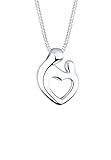 Elli Halskette Damen Mutter Kind Herz Verbundenheit in 925 Sterling Silb